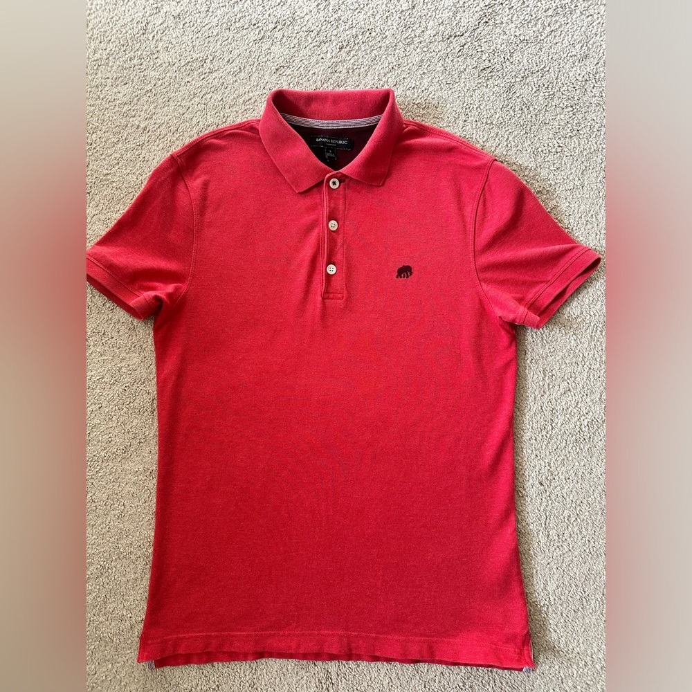 Banana Republic Men’s Slim Fit Red Polo Shirt Size Small